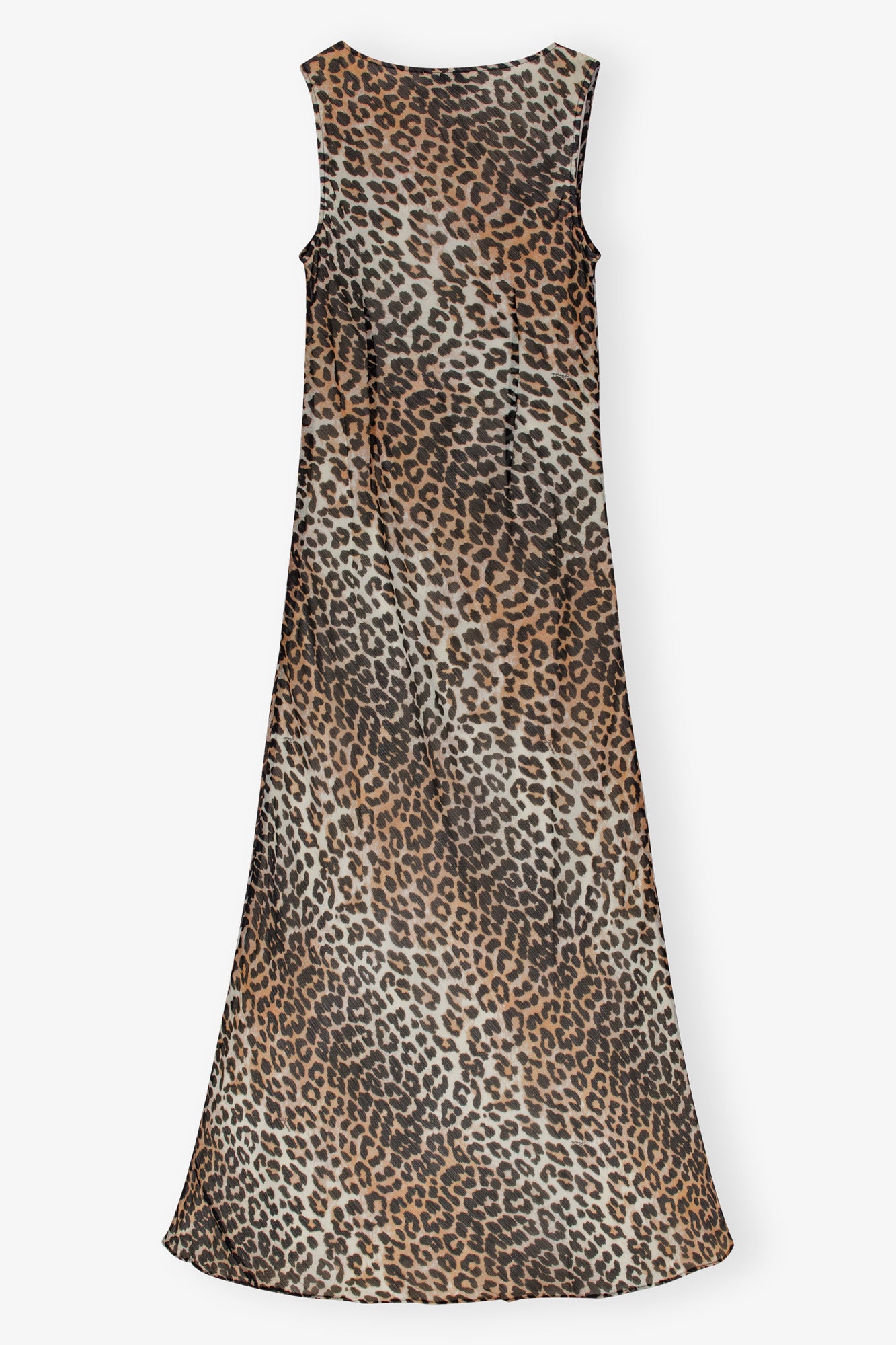 Leopard Printed Chiffon Maxi Dress | Almond Milk