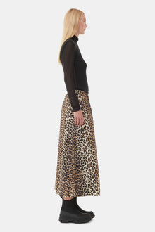 Printed Elasticated Maxi Skirt | Leopard