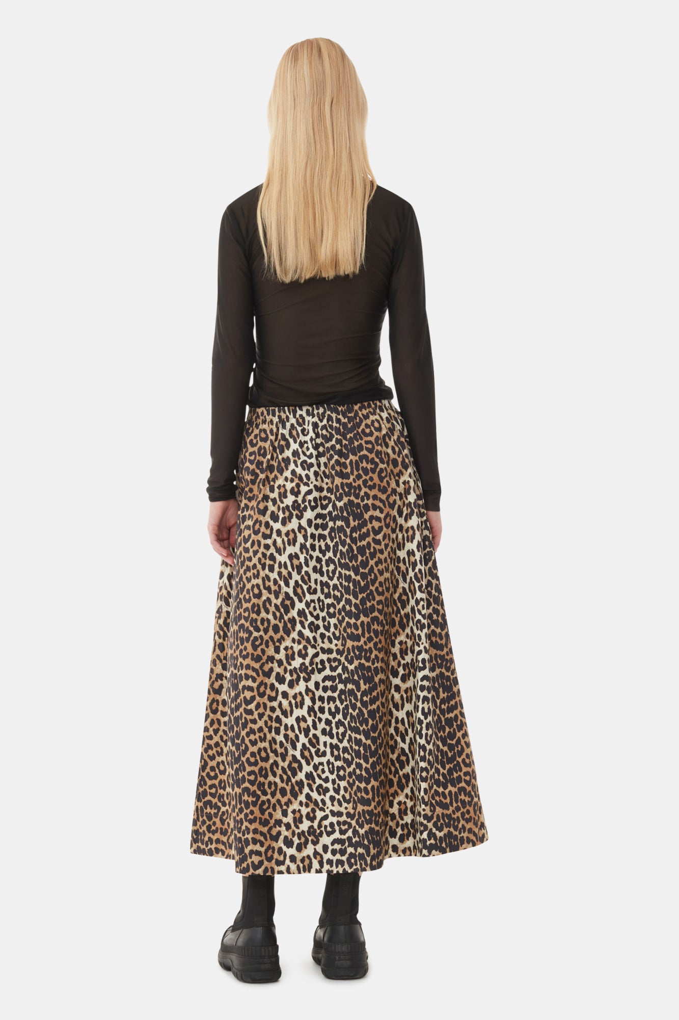 Printed Elasticated Maxi Skirt | Leopard