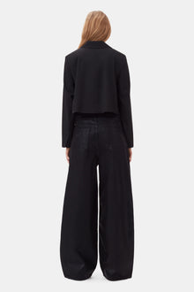 Drapey Melange Short Blazer | Black