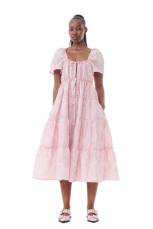 Textured Cloque Layer Dress | Bleached Mauve