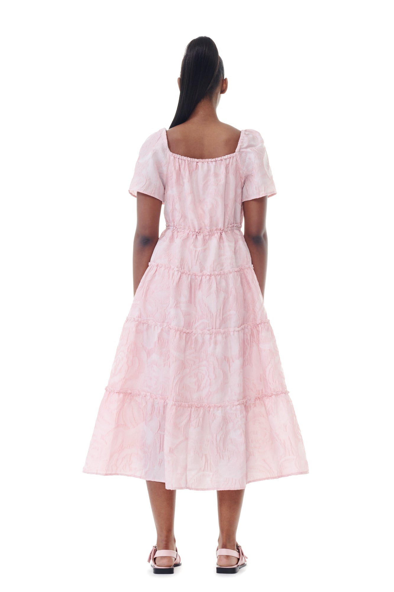 Textured Cloque Layer Dress | Bleached Mauve