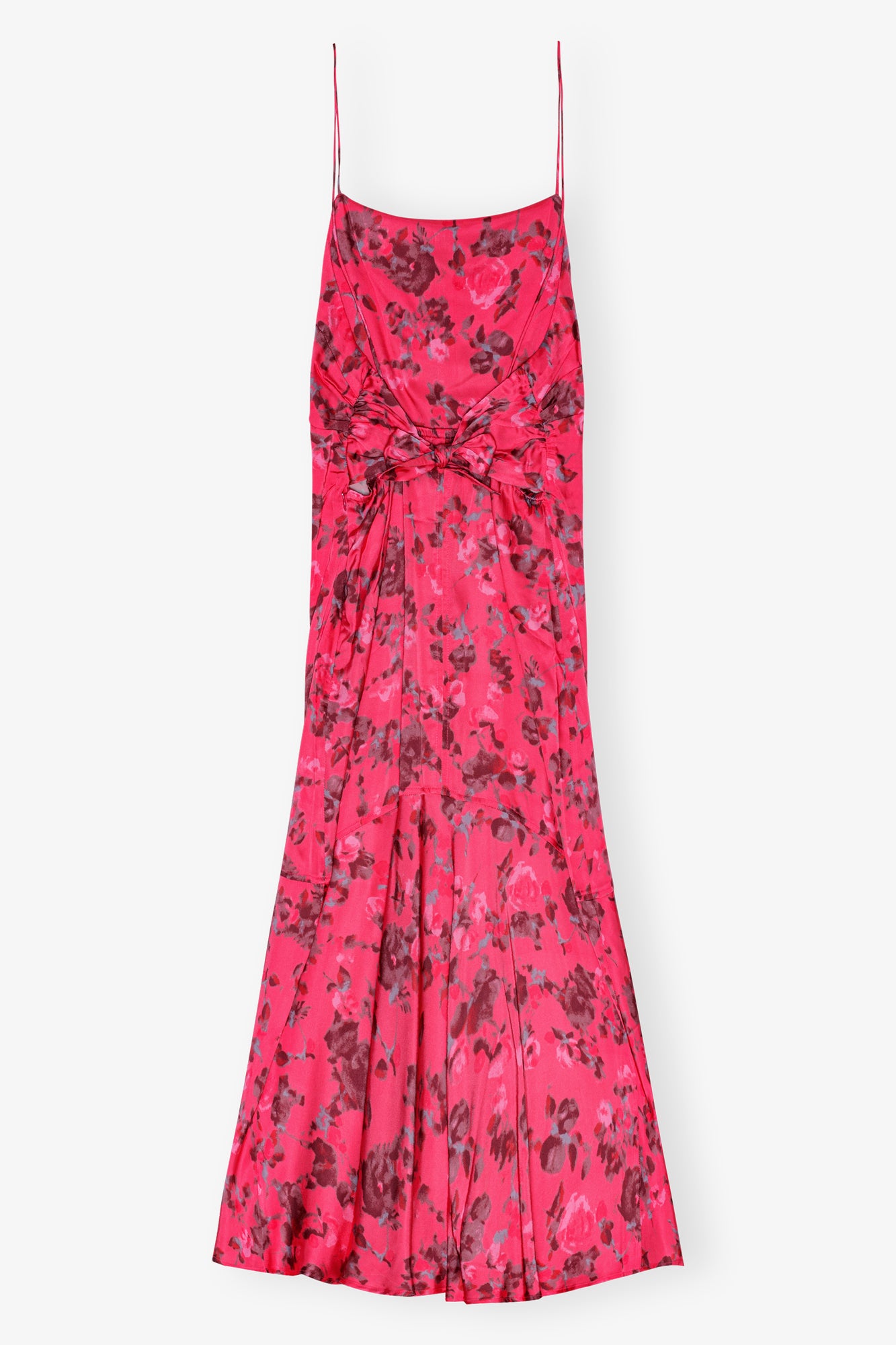 Printed Satin Midi Dress | Raspberry Wine