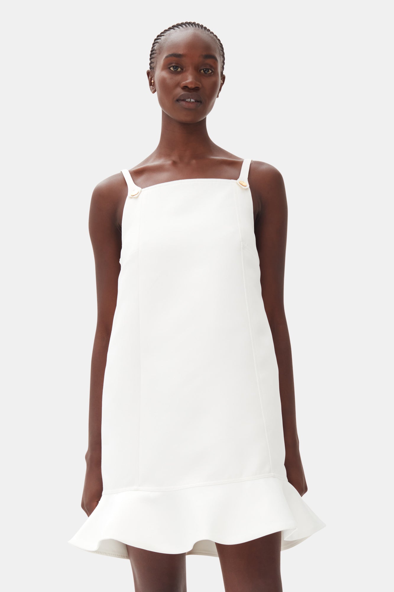 Duchesse Satin Mini Dress | Egret