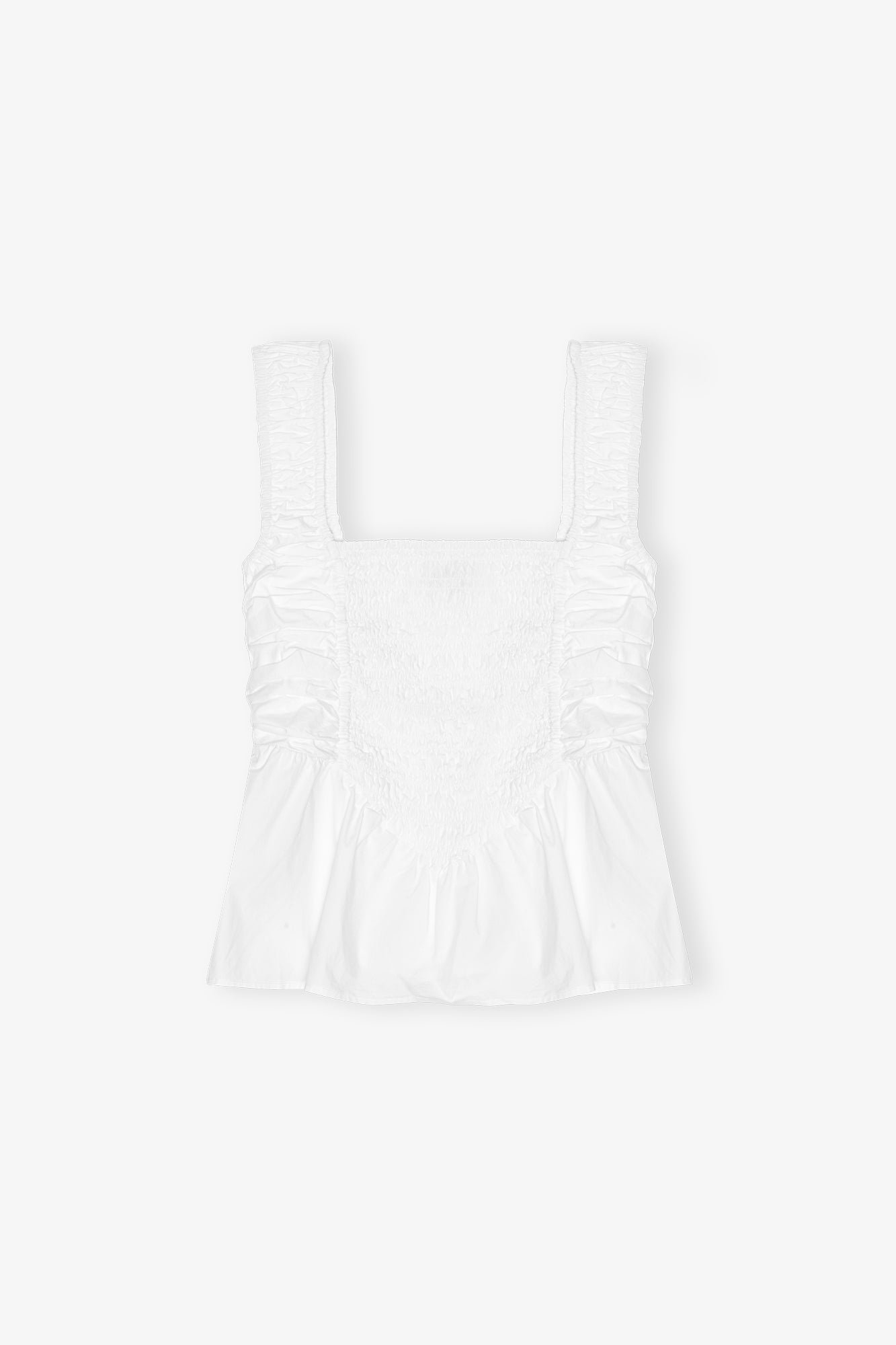Cotton Poplin Smock Top | Bright White