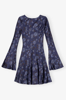 Printed Satin Mini Dress | Peacoat