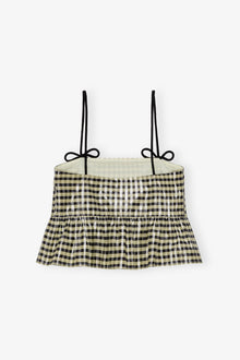 Shiny Check Jacquard Top | Lemon Icing