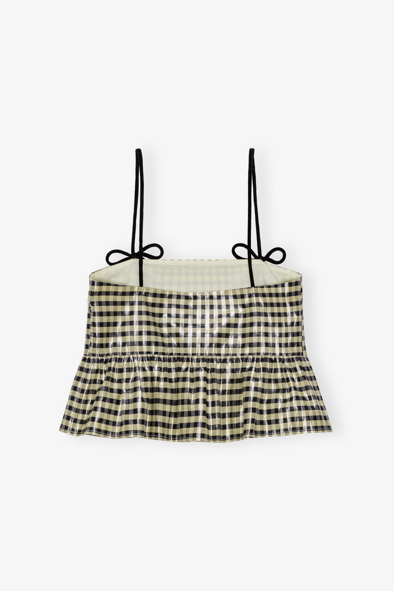 Shiny Check Jacquard Top | Lemon Icing