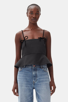 Duchesse Satin Top | Black