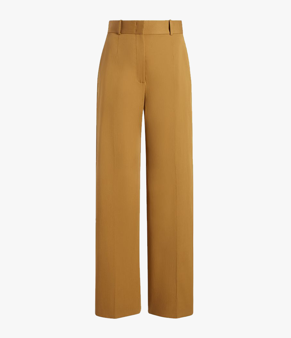 Another Tomorrow Wide Leg Pant in Fatigue – Cotton Women's Trousers