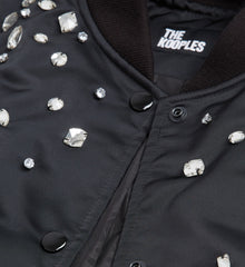 Bomber Jacket With Rhinestones | Women | Black