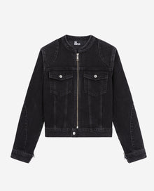 Denim Biker Jacket | Women | Black Washed