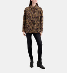 Overshirt Jacket In Wool Blend | Women | Leopard