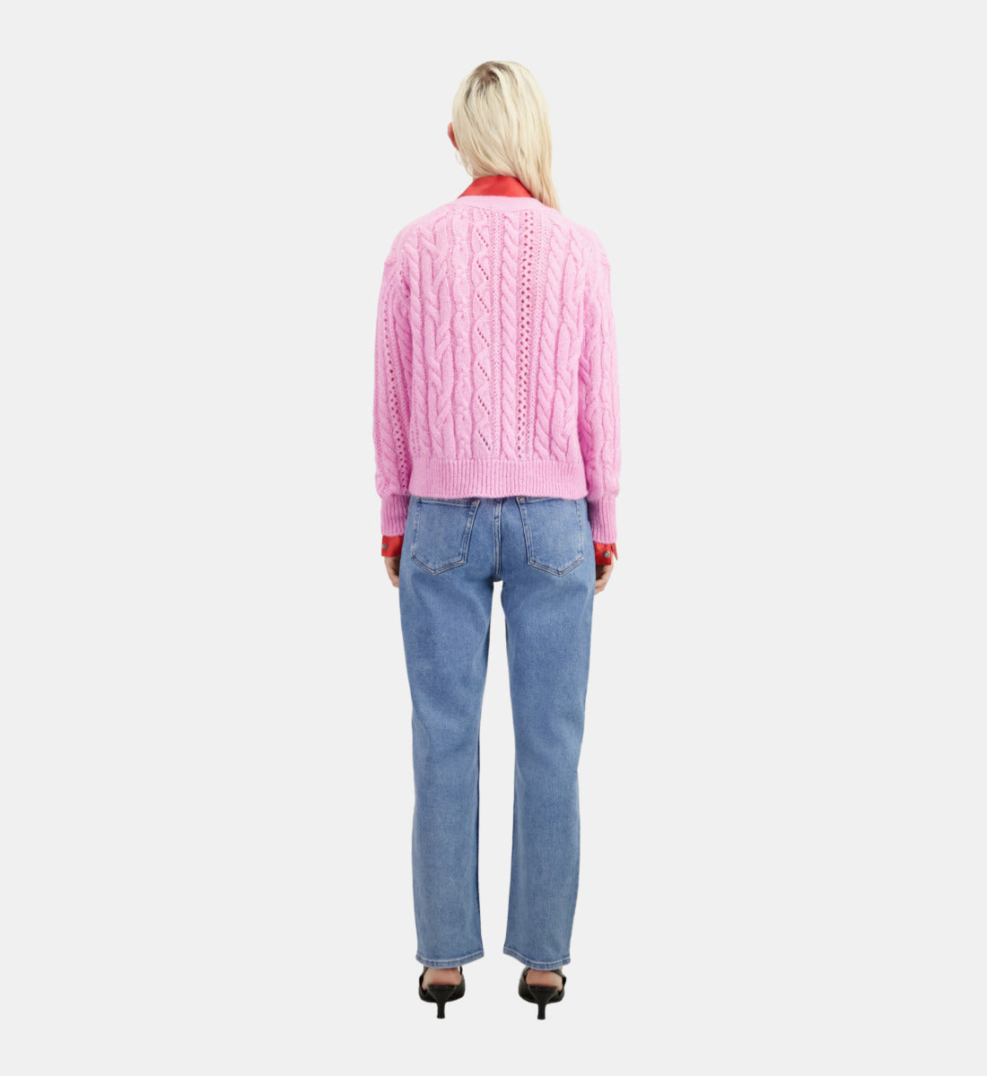 Cable-Knit Wool-Blend Cardigan | Women | Pink