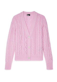 Cable-Knit Wool-Blend Cardigan | Women | Pink