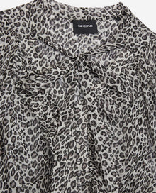 Silk Shirt With Leopard | Women | Grey