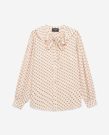 Frilly Shirt With Polka-Dot Print | Women | Light Pink