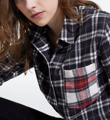 Overshirt With Check Motif | Women | Black