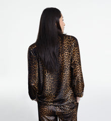 Velvet Print Shirt | Women | Leopard