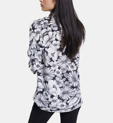 Floral Silk Shirt | Women | Black x White