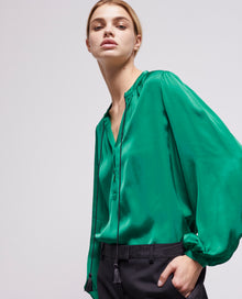 Shirt With Puffed Sleeves | Women | Green