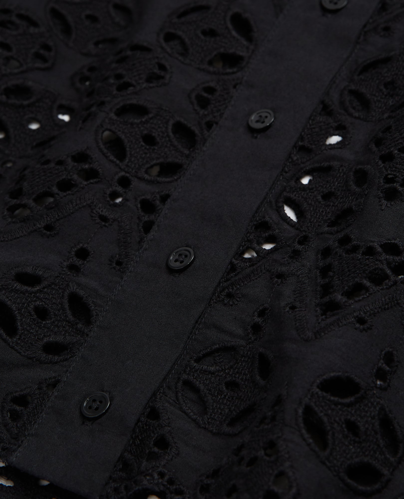 Short Shirt With Broderie Anglaise | Women | Black