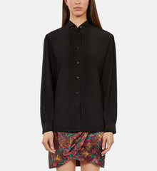 Silk Shirt With Pleating | Women | Black