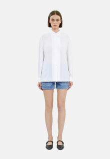 Silk Shirt With Pleating | Women | Ecru