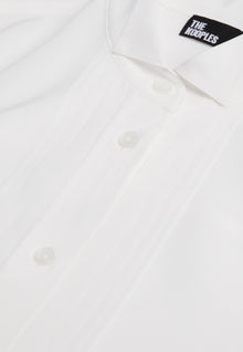 Silk Shirt With Pleating | Women | Ecru