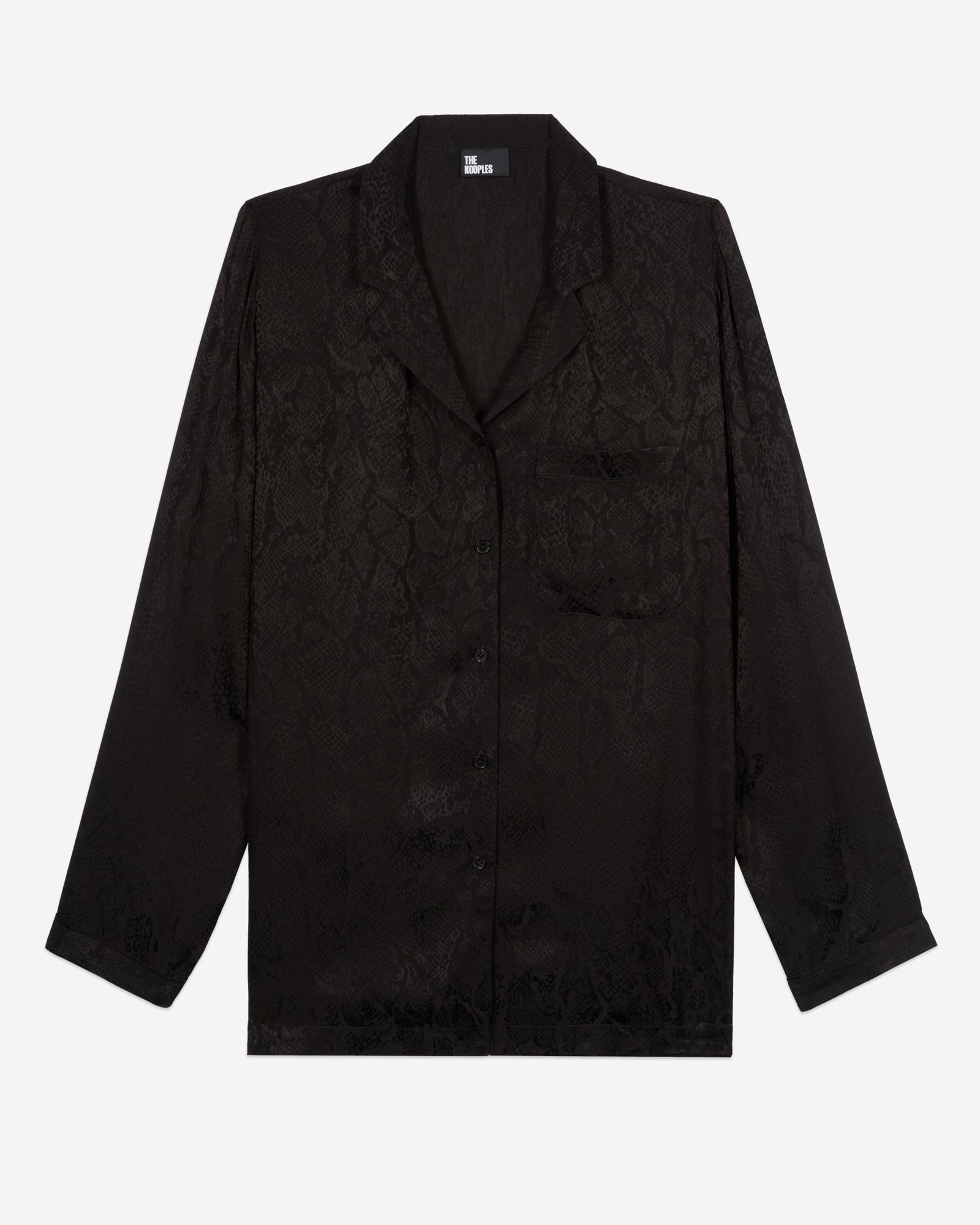 Snakeskin Jacquard Shirt | Women | Black