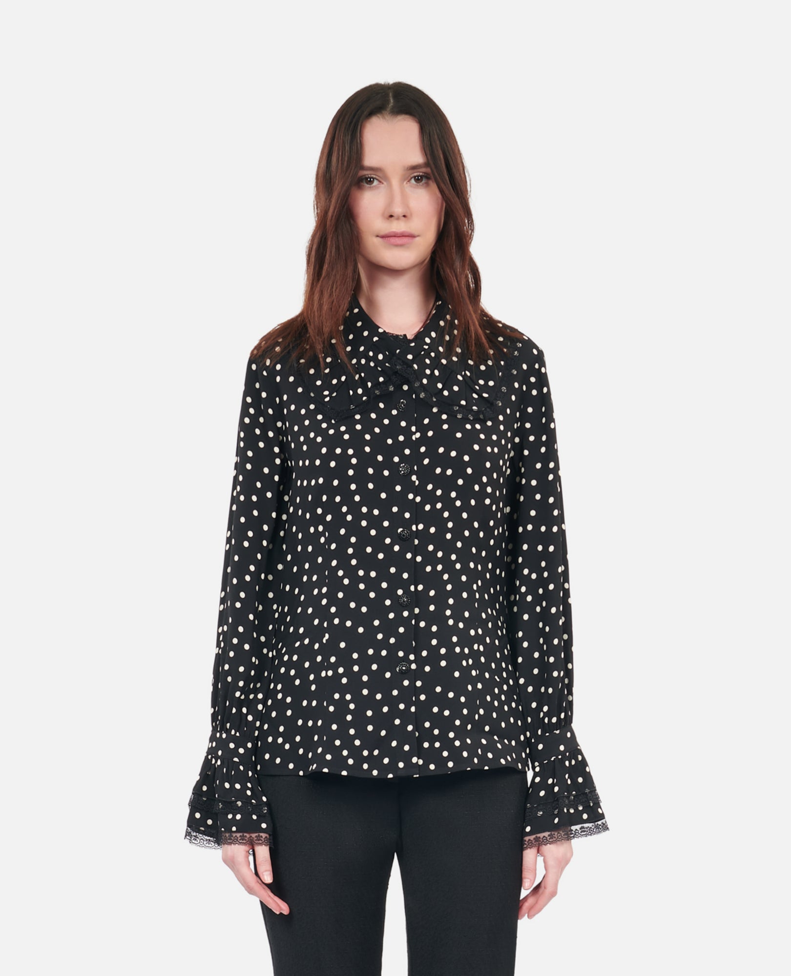 Polka Dot Shirt | Women | Black x White