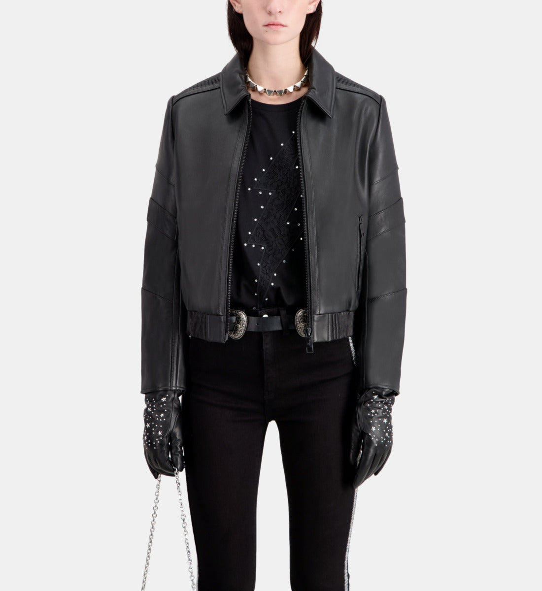 Leather Biker Jacket | Women | Black