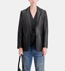 Leather Suit Jacket | Women | Black