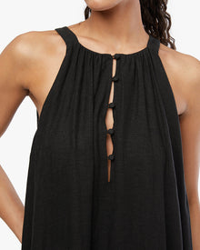 Flowy A-line Maxi Dress | Black