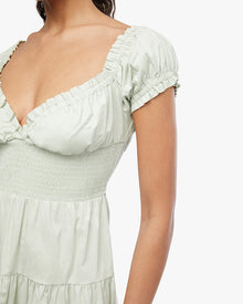 Puff Sleeve Smocked Midi Dress | Sage