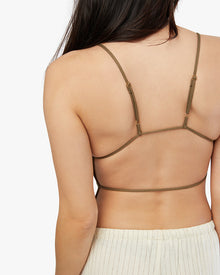 High Straight Neck Top | Brown
