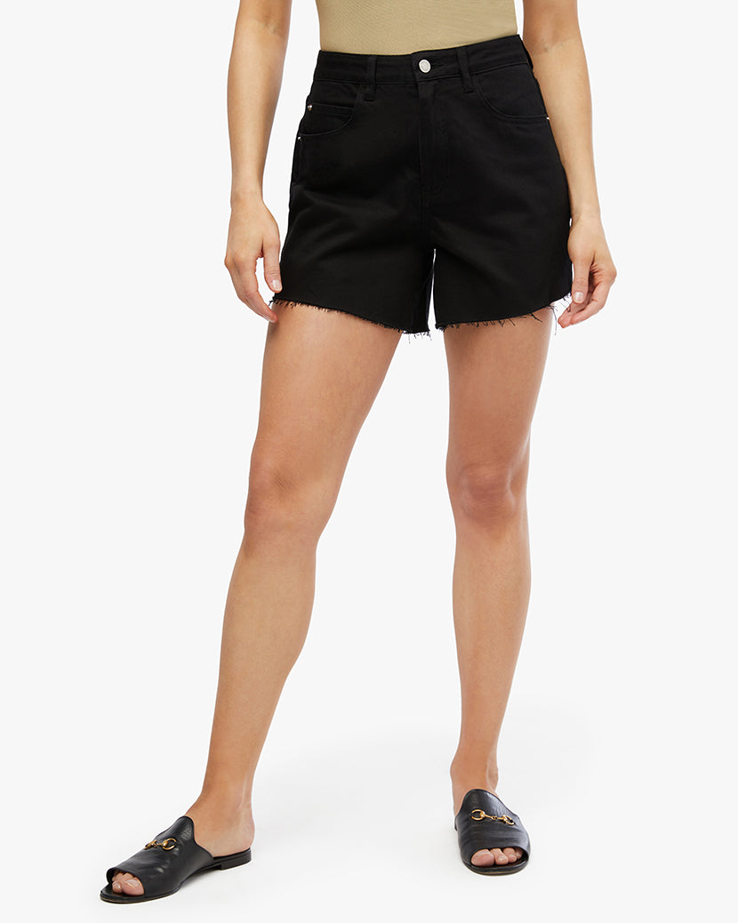 High Rise Flare Short | Black