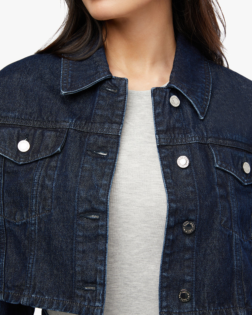 Cropped Denim Jacket | Raw Wash
