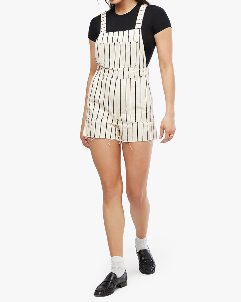 Slit Overall Short | Black/Antique White