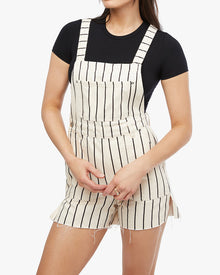 Slit Overall Short | Black/Antique White