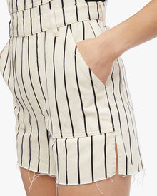 Slit Overall Short | Black/Antique White