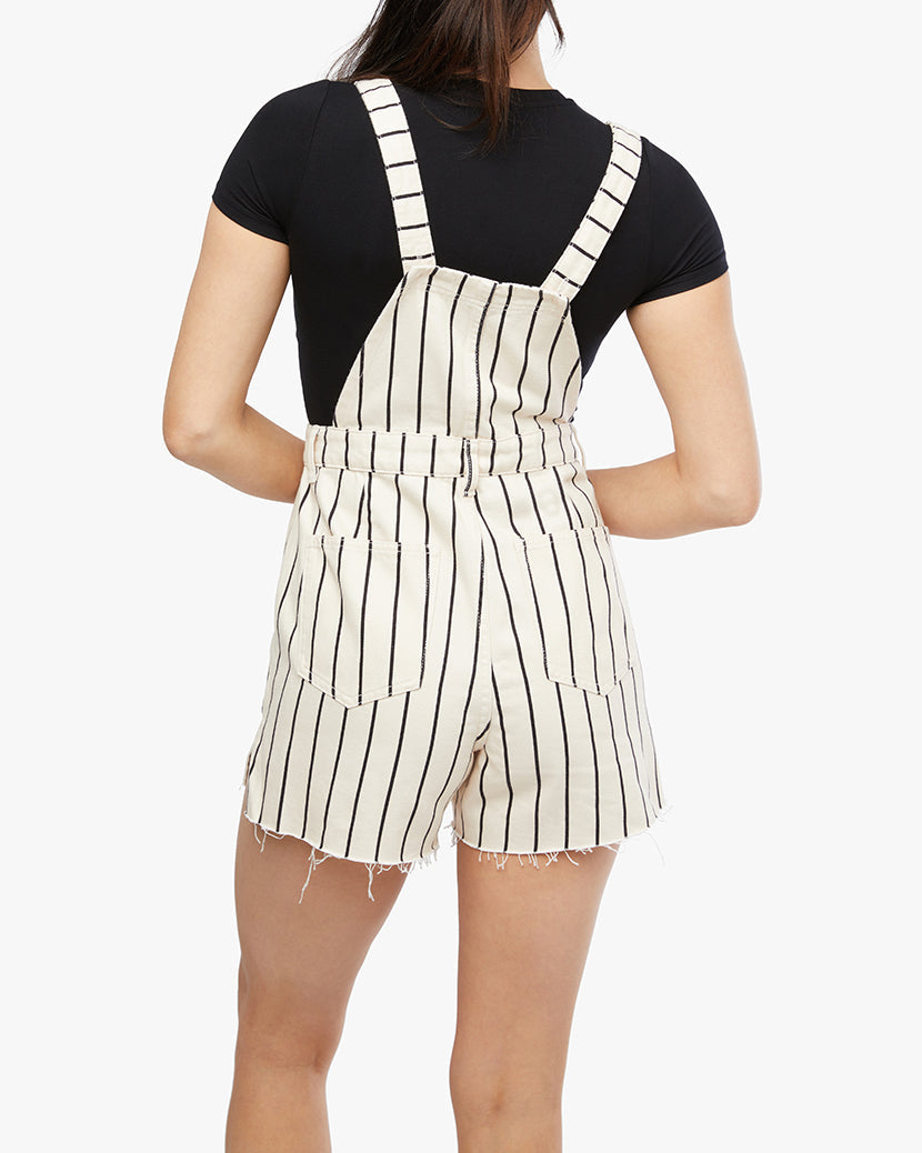 Slit Overall Short | Black/Antique White