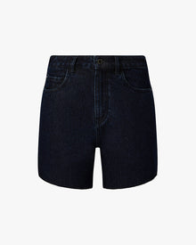 High Rise Flare Short | Raw Wash
