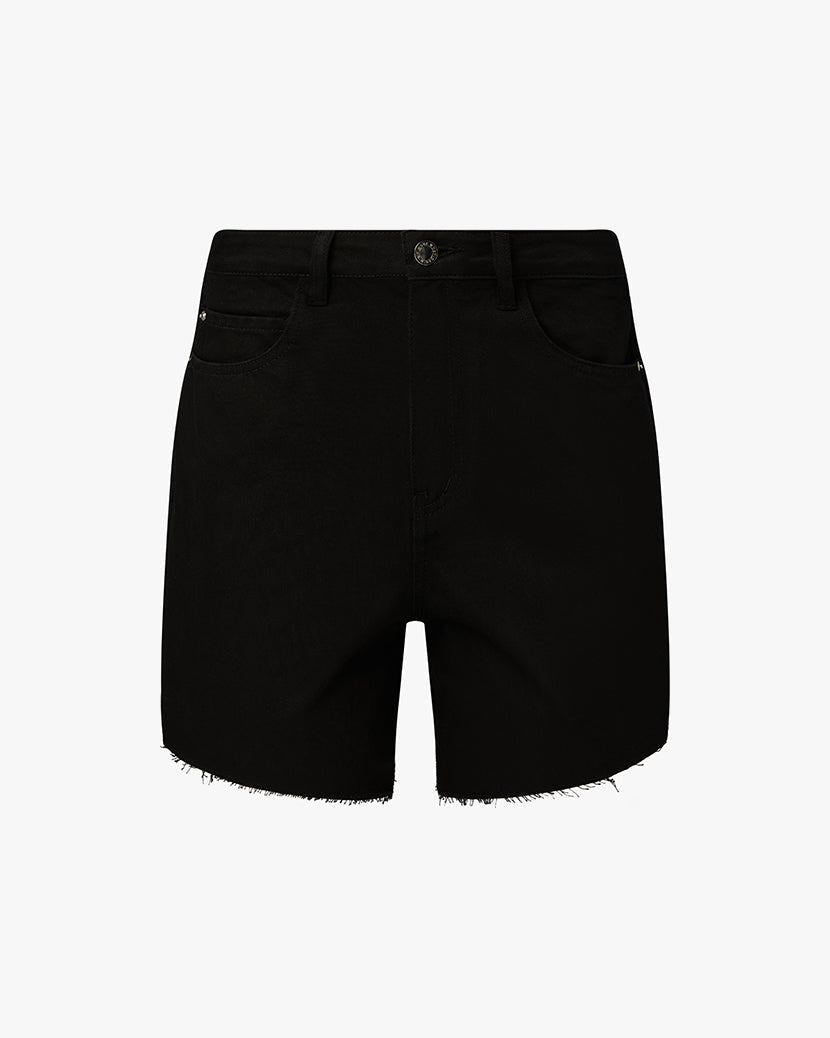 High Rise Flare Short | Black