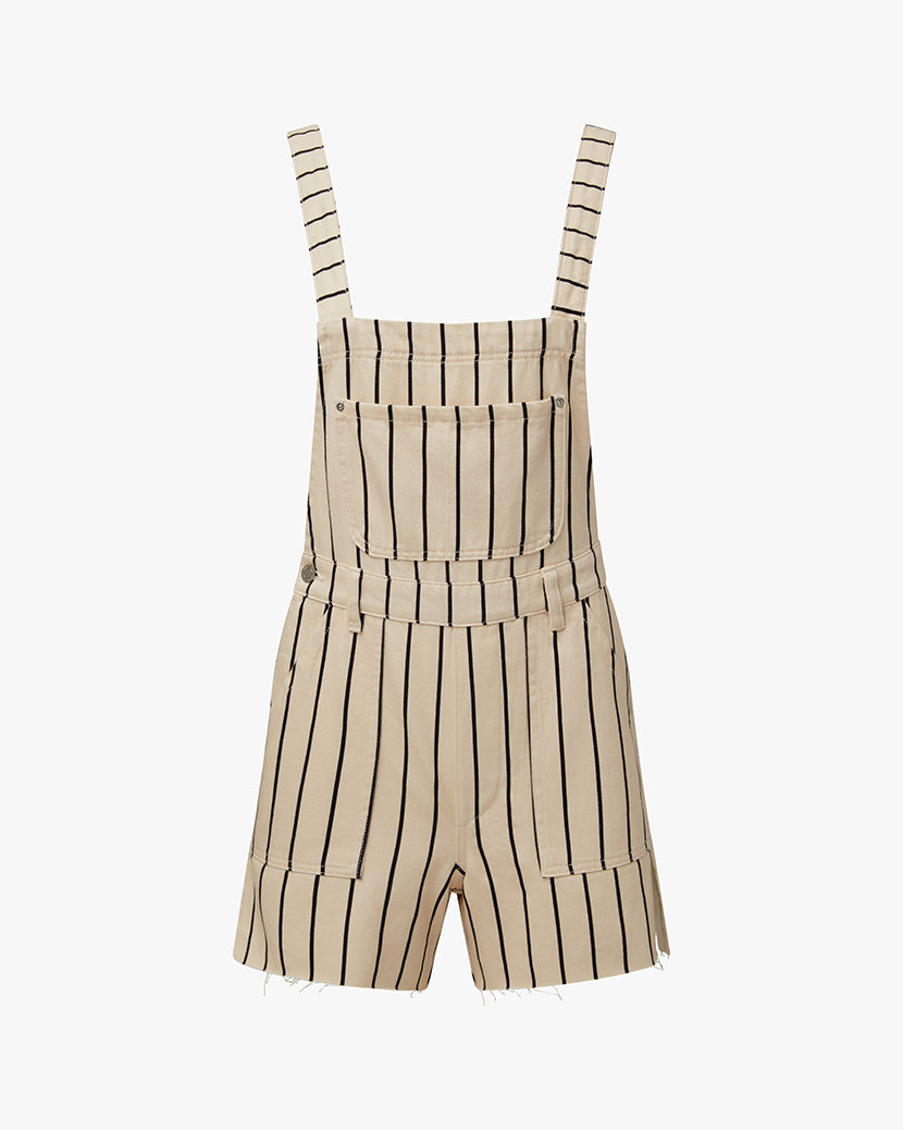 Slit Overall Short | Black/Antique White