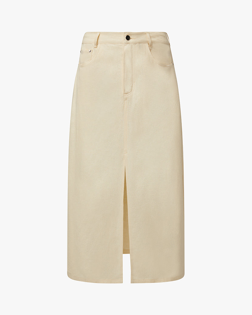 Front Slit Skirt | Antique White