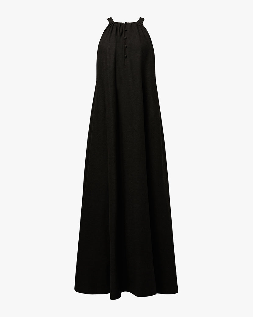 Flowy A-line Maxi Dress | Black