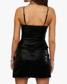 Peplum Corset Top | Black