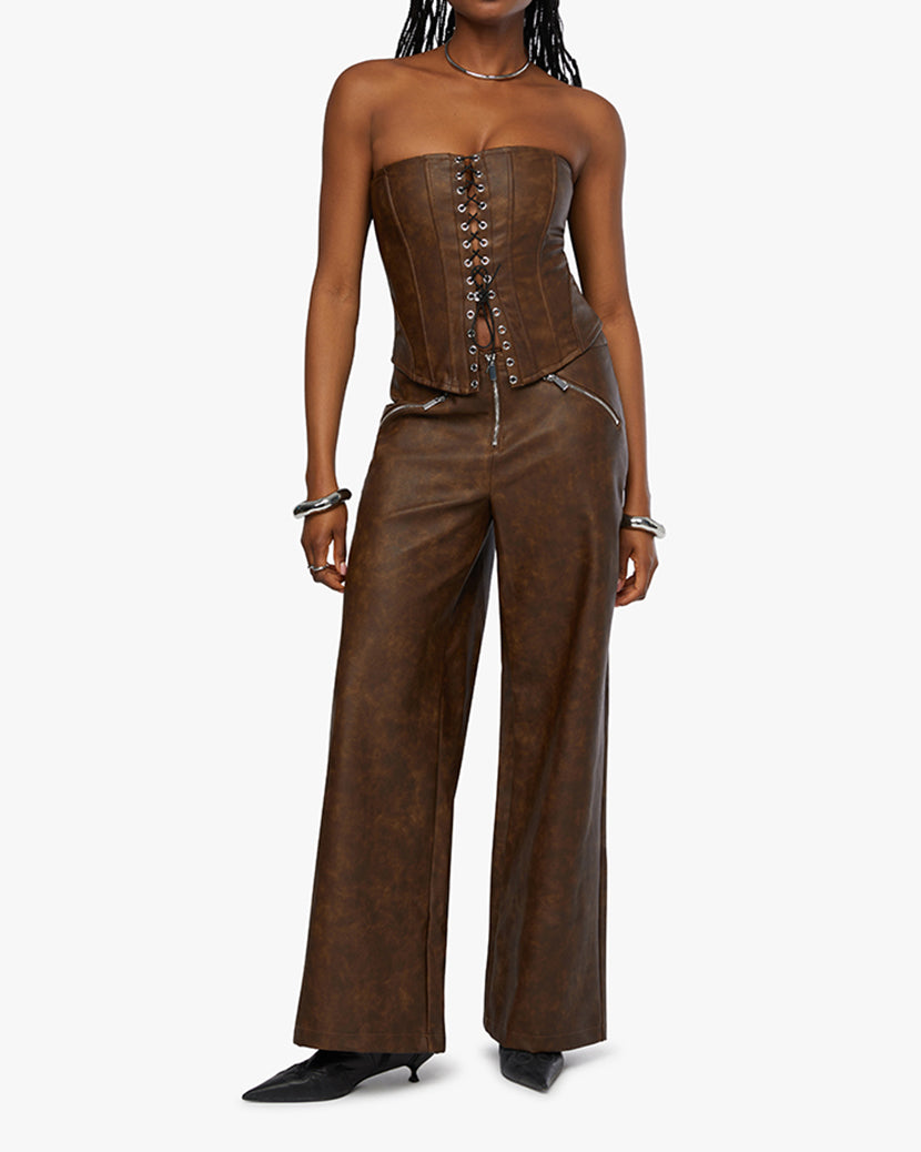 Zipper Fly Pant | Patina Dark Brown