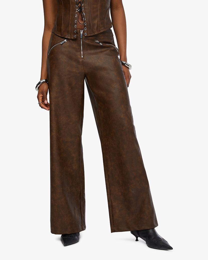 Zipper Fly Pant | Patina Dark Brown
